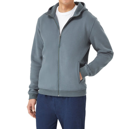 KIRKLAND SIGNATURE -  Veste à Capuche pour Homme- Mens-Full-Zip-Hoodie-Vert-Gris-Green-Grey-7771545-1878534