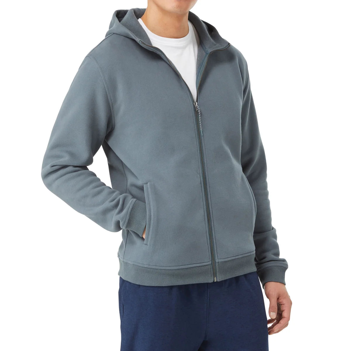 KIRKLAND SIGNATURE -  Veste à Capuche pour Homme- Mens-Full-Zip-Hoodie-Vert-Gris-Green-Grey-7771545-1878534