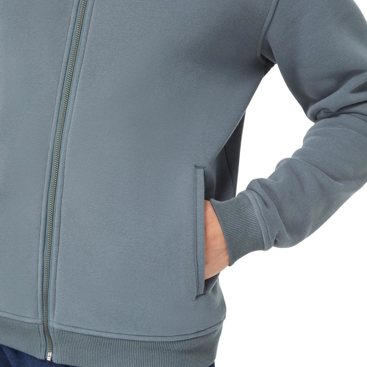 KIRKLAND SIGNATURE -  Veste à Capuche pour Homme- Mens-Full-Zip-Hoodie-Vert-Gris-Green-Grey-7771545-1878534