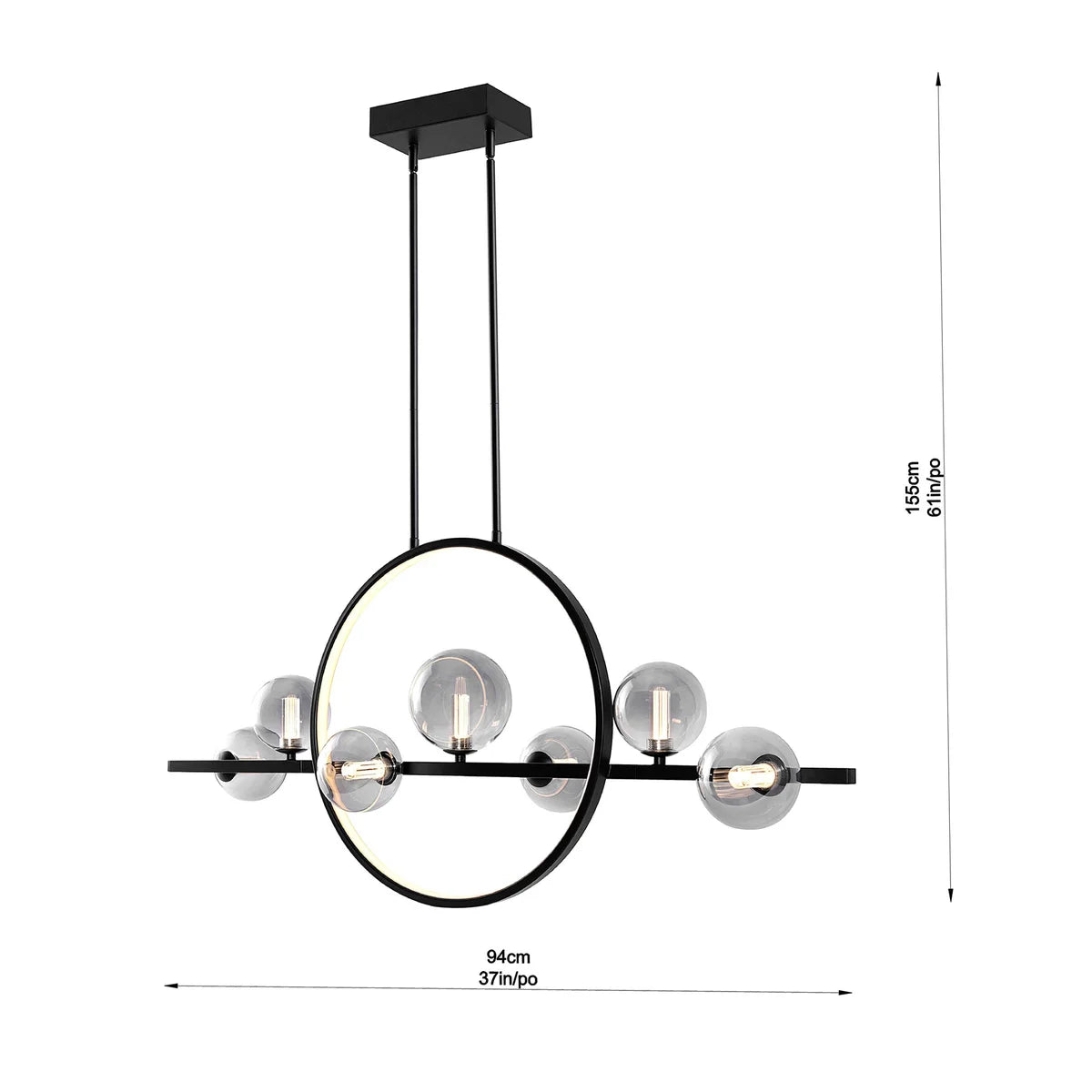 HOUSEMARK - Luminaire Suspendu à 8 Ampoules Luna-light-glass-pendant-costco-1718621-5