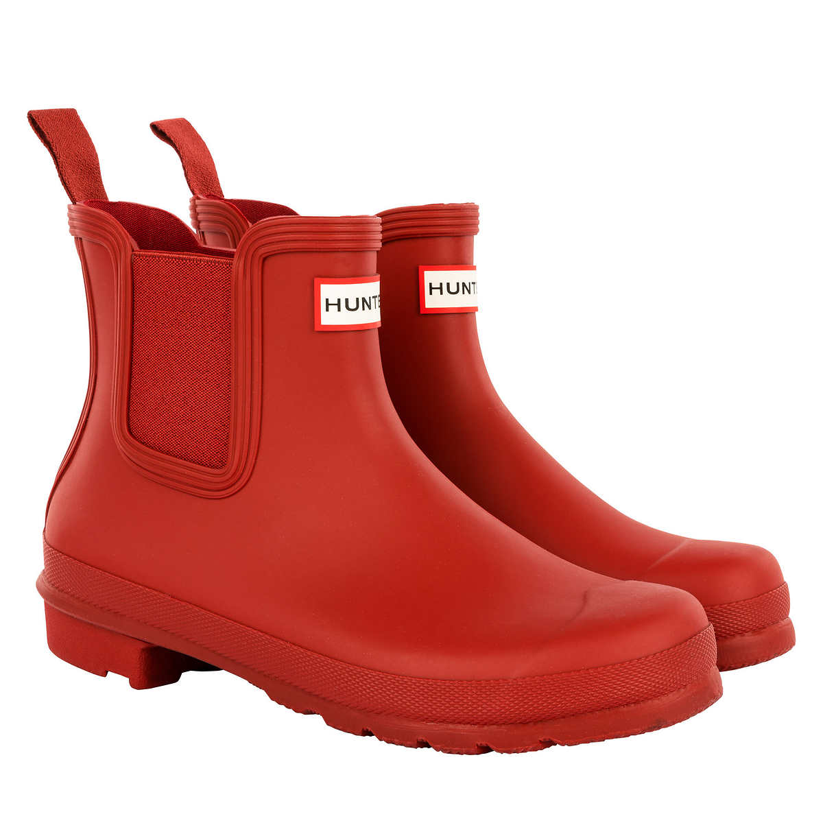 Hunter-bottes-mi-hautes-caoutchouc-femme-original-chelsea-boots-rouge-red