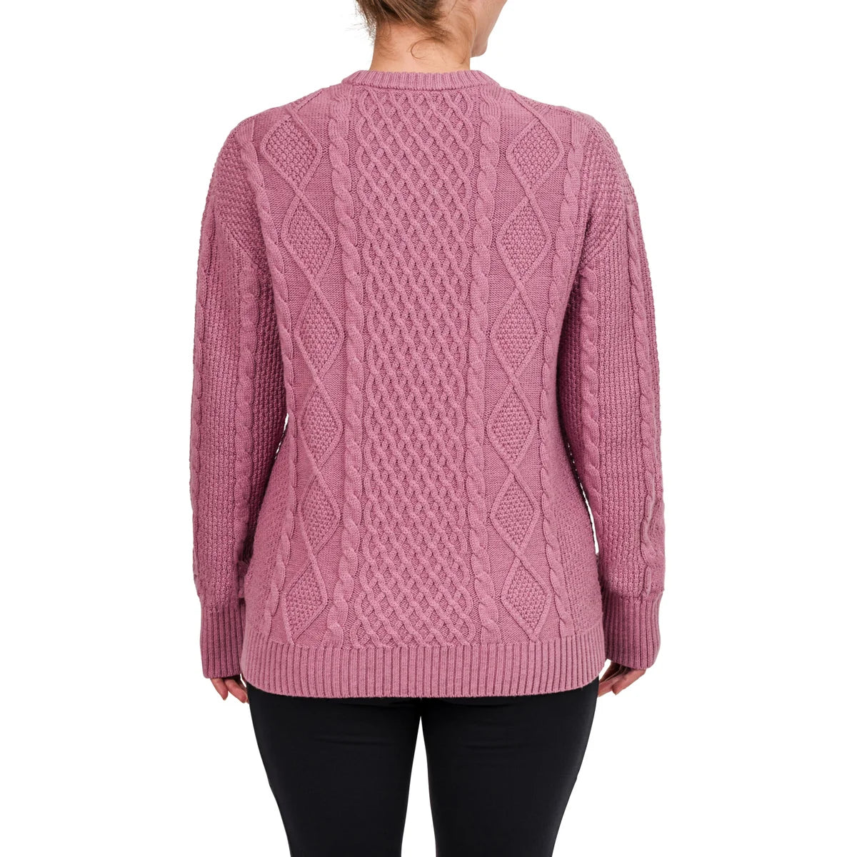 KERSH - Chandail en Tricot en Laine Mérinos pour Femme-merino-women's-cable-sweater-costco-2819302-rose-pink-2