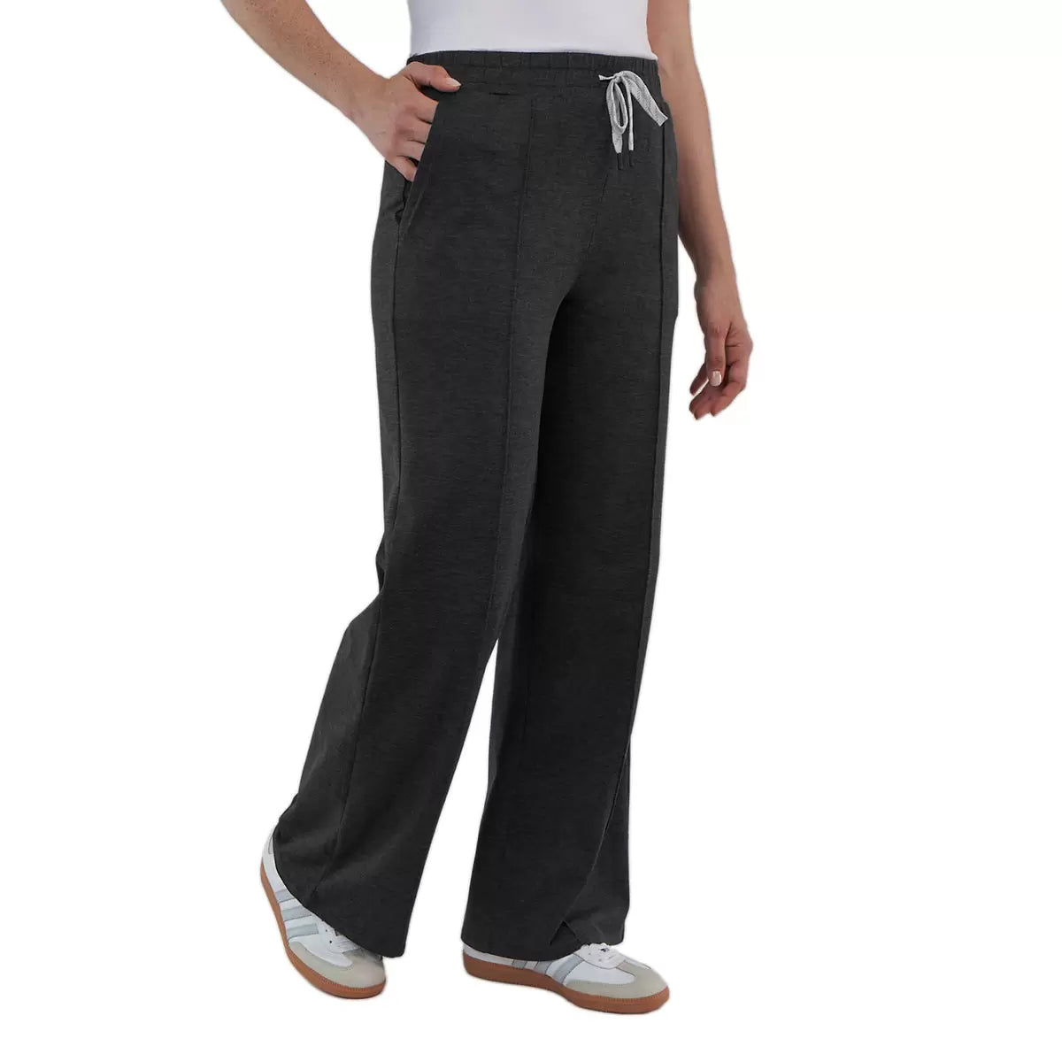 KIRKLAND SIGNATURE - Pantalon Léger Nervuré pour Femme-WOMEN'S-PINTUCK-LOUNGE-PANT-COSTCO-1711741-NOIR-BLACK-2