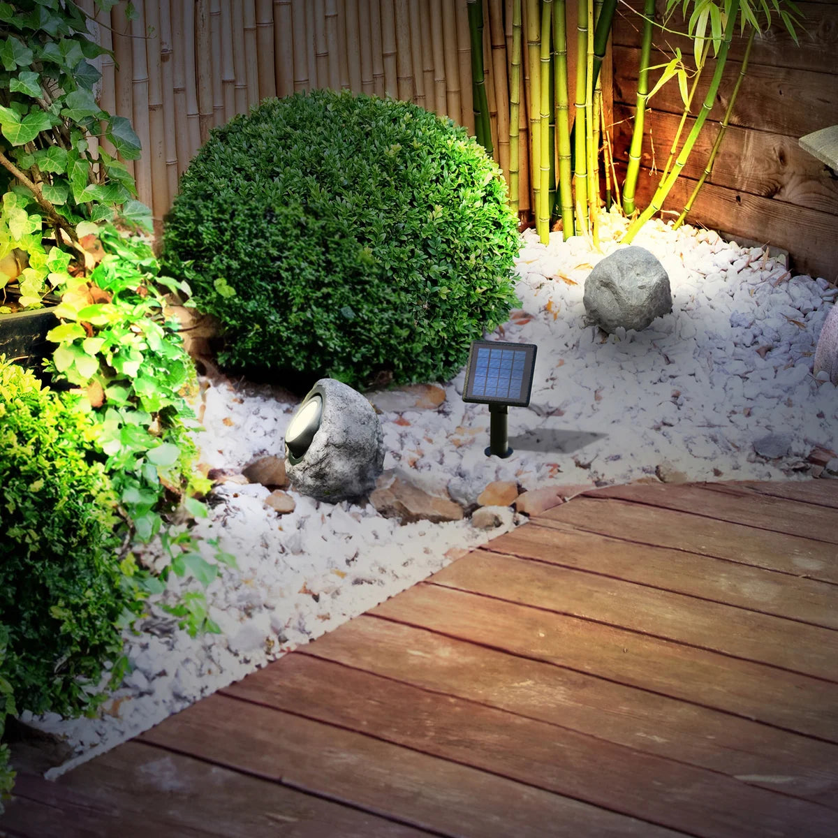 KODA - Paquet de 2 Projecteurs Solaire à DEL Aspect Pierre-pack-solar-led-rock-spotlight-costco-1806374-3