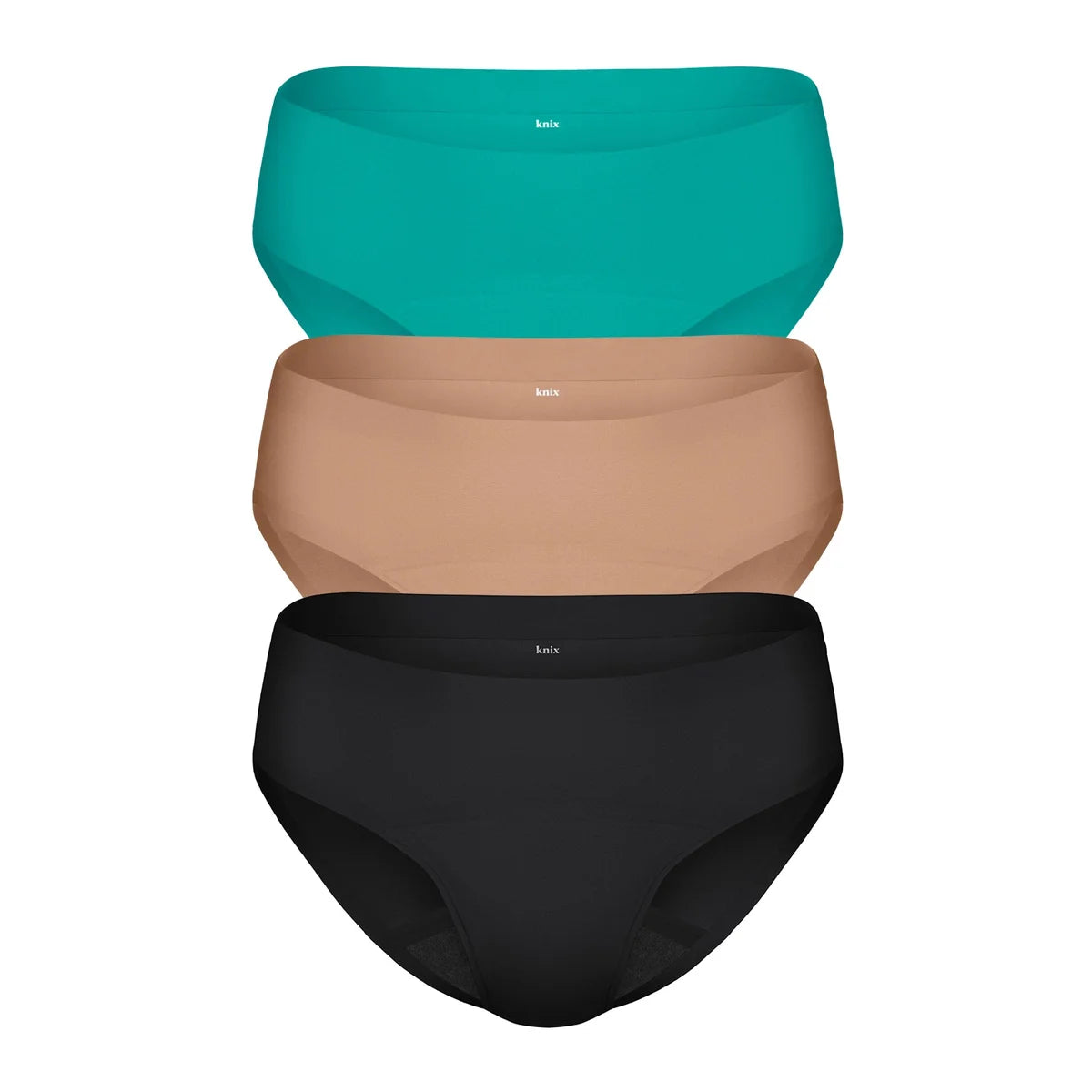 KNIX - Paquet de 3 Culottes Menstruelles-Réutilisables-3-Pack-Super-Leakproof-Reusable-Period-Underwear-Noir-Beige-Orange-Black-3919433-1935006