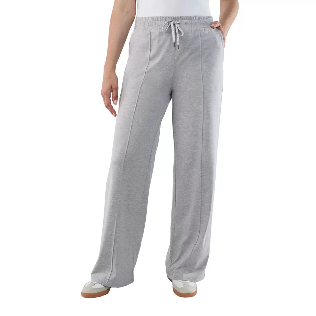 KIRKLAND SIGNATURE - Pantalon Léger Nervuré pour Femme-WOMEN'S-PINTUCK-LOUNGE-PANT-COSTCO-1711741-GRIS-GREY