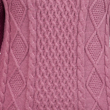 KERSH - Chandail en Tricot en Laine Mérinos pour Femme-merino-women's-cable-sweater-costco-2819302-rose-pink-5