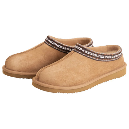 KIRKLAND SIGNATURE - Pantoufles Unisexes en Peau de Mouton-beige-tan-havane-costco-7771737