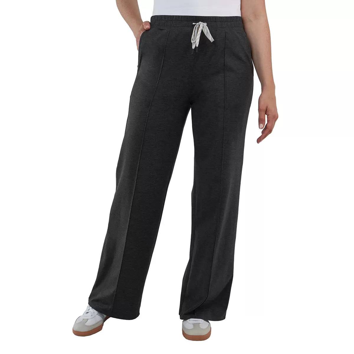 KIRKLAND SIGNATURE - Pantalon Léger Nervuré pour Femme-WOMEN'S-PINTUCK-LOUNGE-PANT-COSTCO-1711741-NOIR-BLACK