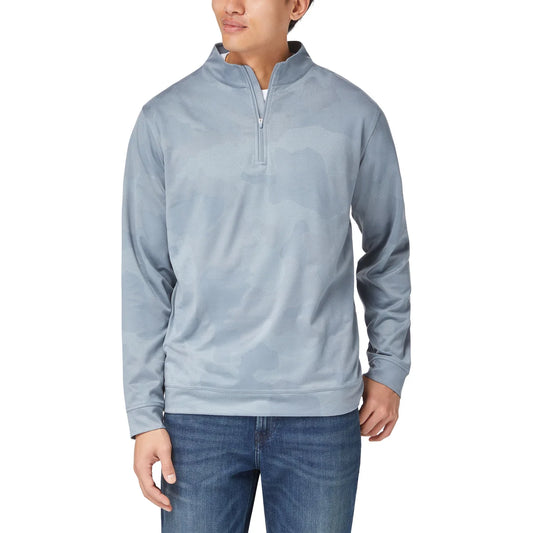 kirkland-signature-haut-performance-fermeture-glissière-un-quart-homme-men's-performance-1/4-zip-costco-7771600-gris-grey