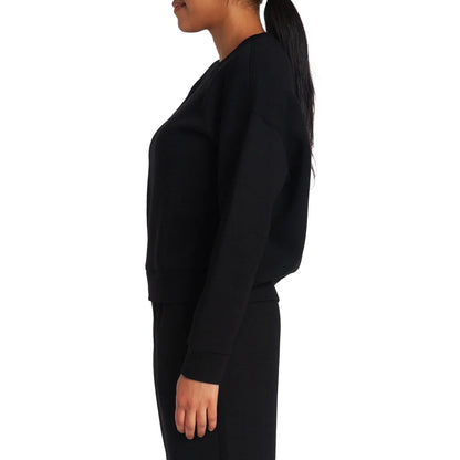 LAZYPANTS - Chandail à Col Rond en Molleton Doux-Womens-Double-Knit-Fleece-Crewneck-sweatshirt-1917547-1920929-Noir-Black