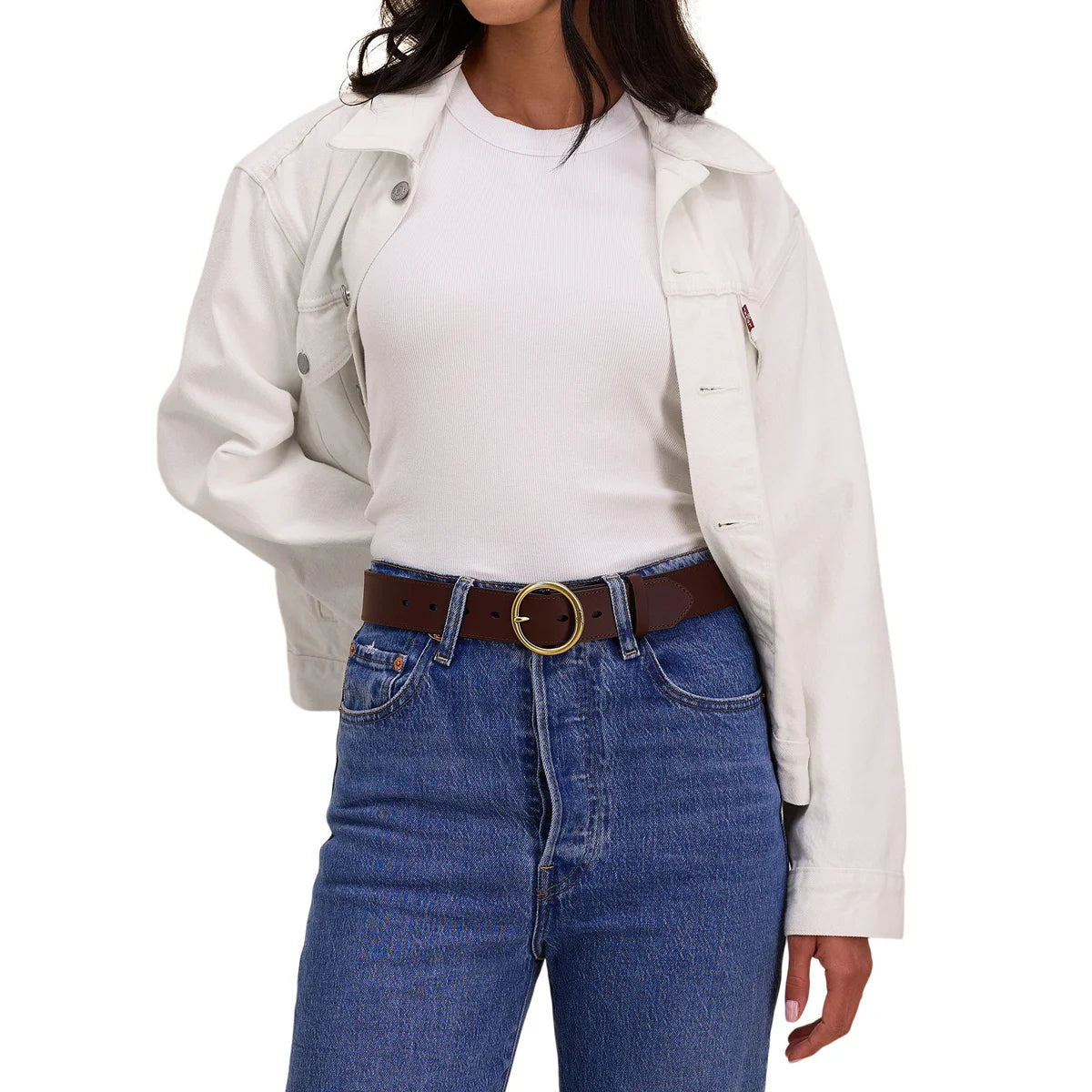 LEVI'S - Ceinture en cuir pour Femme-Womens-Leather-Belt-Brun-Brown-1955336-1974935