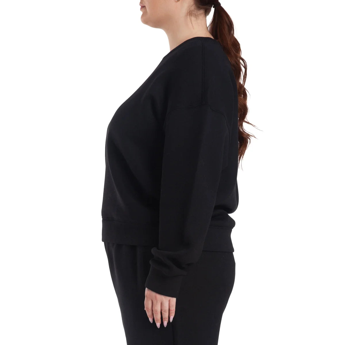 LAZYPANTS - Chandail à Col Rond en Molleton Doux-Womens-Double-Knit-Fleece-Crewneck-sweatshirt-1917547-1920929-Noir-Black