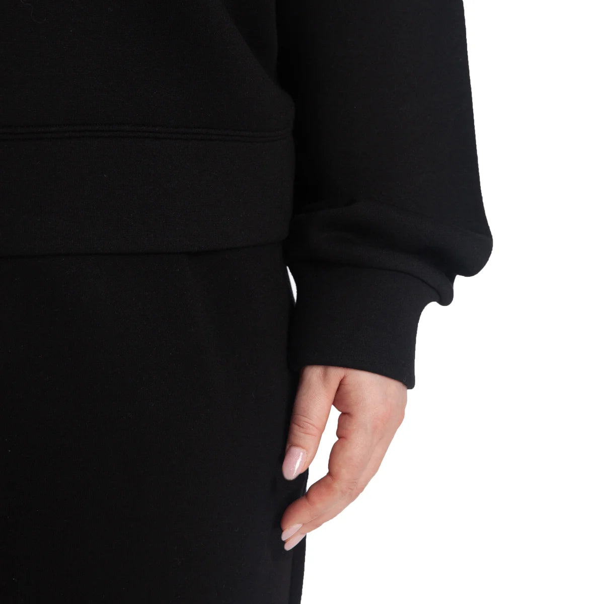 LAZYPANTS - Chandail à Col Rond en Molleton Doux-Womens-Double-Knit-Fleece-Crewneck-sweatshirt-1917547-1920929-Noir-Black