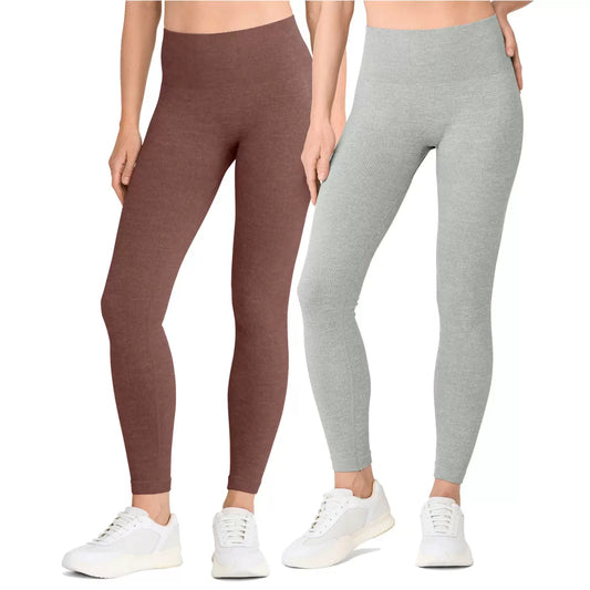 LEMON - Paquet de 2 Leggings Côtelés pour Femme-ribbed-legging-pack-women's-costco-7854000-brun-brown-gris-grey