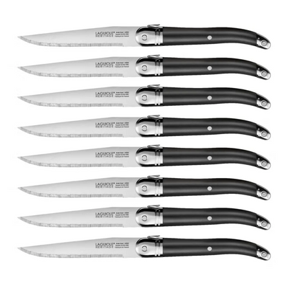 LAGUIOLE HERITAGE - Ensemble de 8 couteaux de table en acier inoxydable | LAGUIOLE HERITAGE - Set of 8 Stainless Steel Table Knives