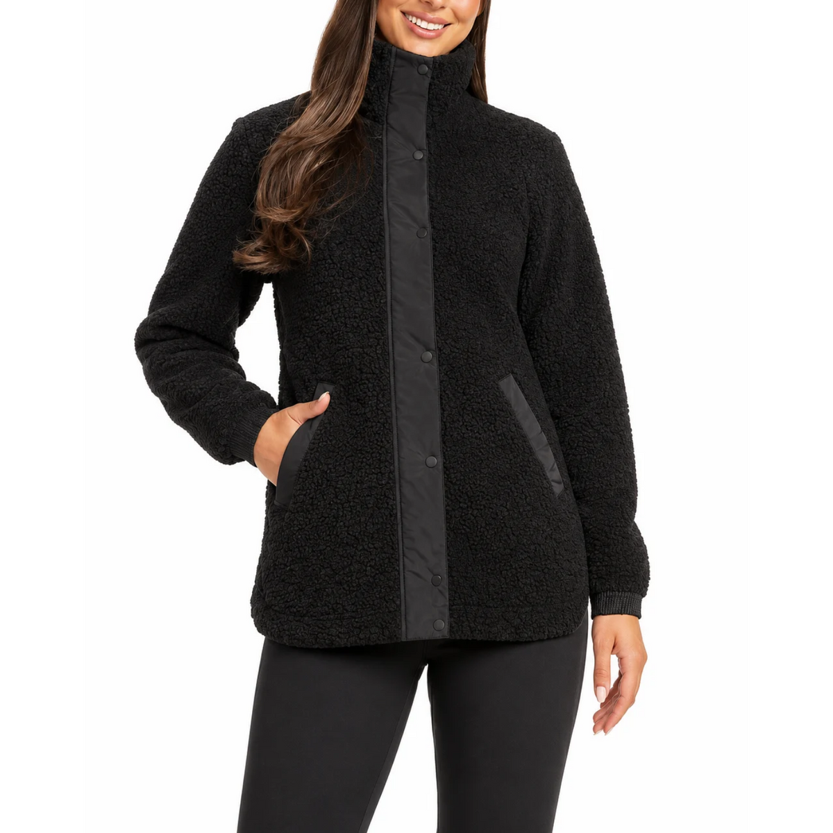LOLË - Veste en molleton pour femme noir | LOLË - Women's black fleece jacket