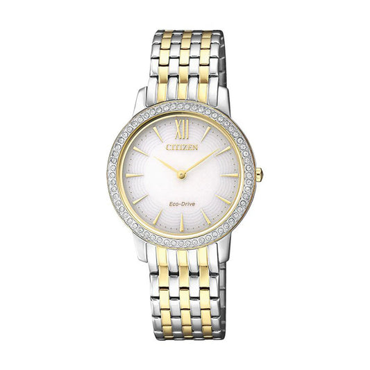 CITIZEN-MONTRE-FEMME-ARGENT-DORÉ-DIAMAND-GOLD-SILVER-DIAMOND