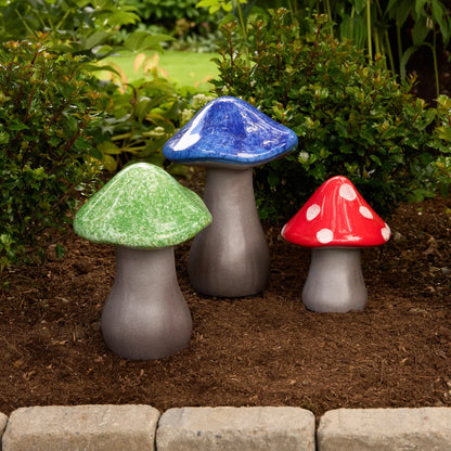 INSIDE OUTSIDE GARDEN - Ensemble de 3 Champignons de Jardin en Céramique-set-pack-ceramic-garden-mushrooms-costco-1713411-5