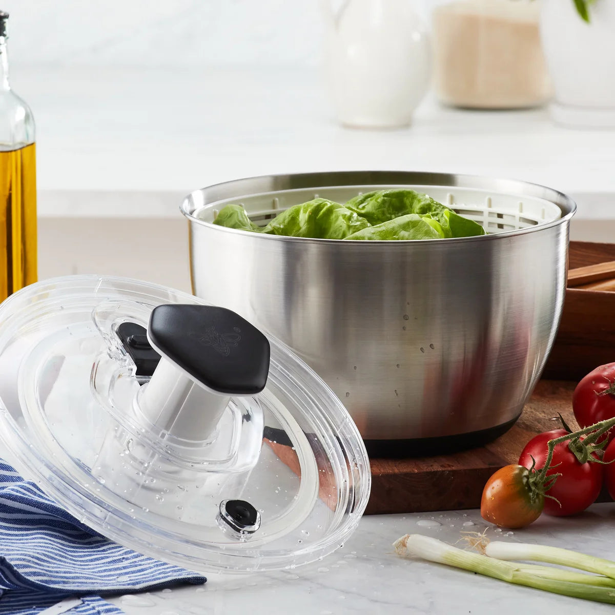 MIU - Essoreuse à Salade en Acier Inoxydable-stainless-steel-salad-spinner-costco-2863207-3