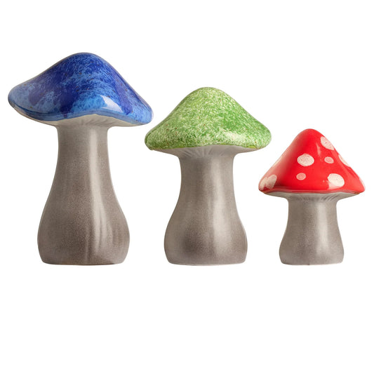 INSIDE OUTSIDE GARDEN - Ensemble de 3 Champignons de Jardin en Céramique-set-pack-ceramic-garden-mushrooms-costco-1713411