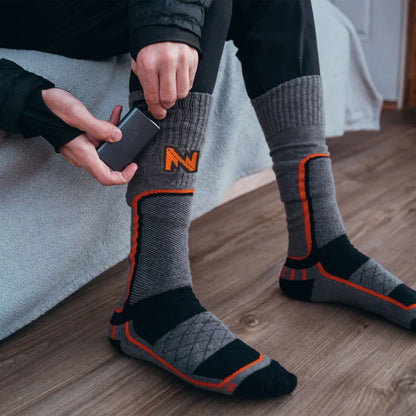 MOBILE WARMING BY FIELDSHEER - Chaussettes Chauffantes en Laine de Mérino-merino-wool-heated-socks-1654562-6