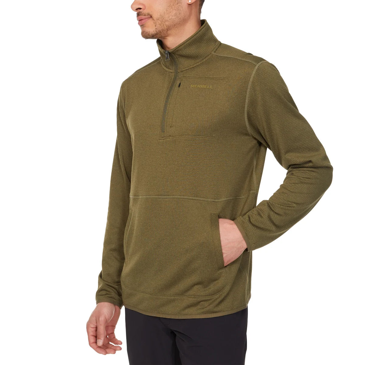 MERRELL - Chandail à Fermeture à Glissière un Quart pour Homme-Mens-1/4-Zip-Fleece-Sweater-Vert-Green-1926590-1962348