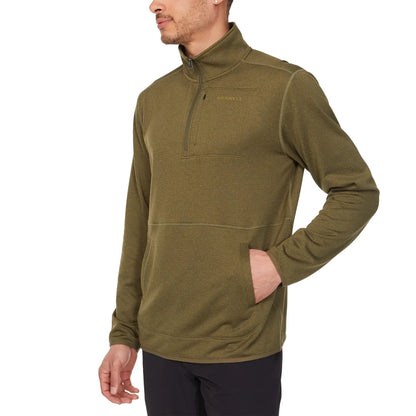MERRELL - Chandail à Fermeture à Glissière un Quart pour Homme-Mens-1/4-Zip-Fleece-Sweater-Vert-Green-1926590-1962348
