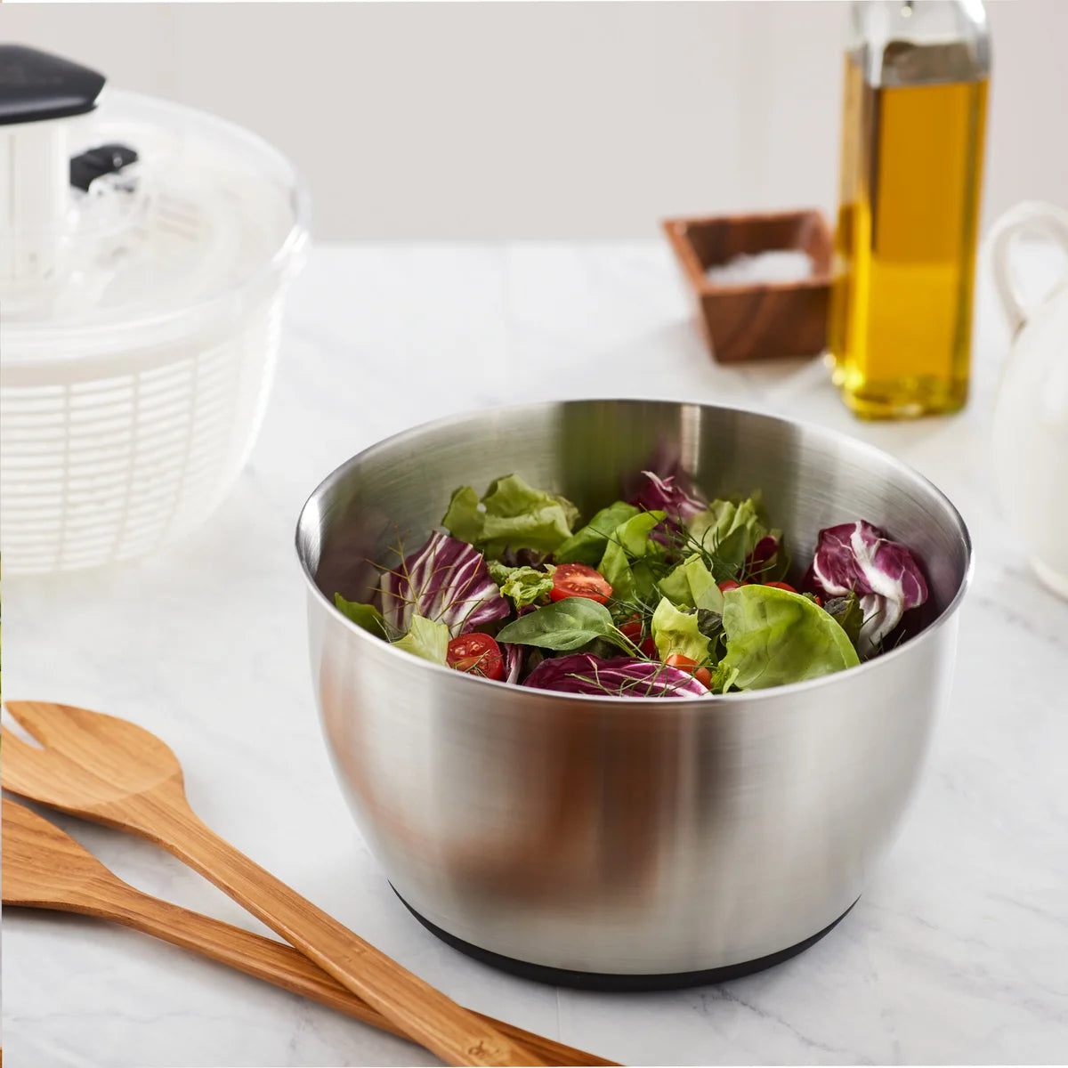 MIU - Essoreuse à Salade en Acier Inoxydable-stainless-steel-salad-spinner-costco-2863207-5