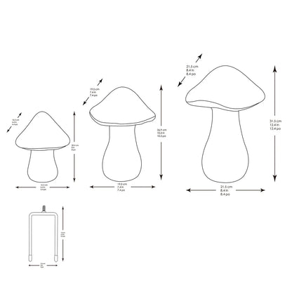 INSIDE OUTSIDE GARDEN - Ensemble de 3 Champignons de Jardin en Céramique-set-pack-ceramic-garden-mushrooms-costco-1713411-3