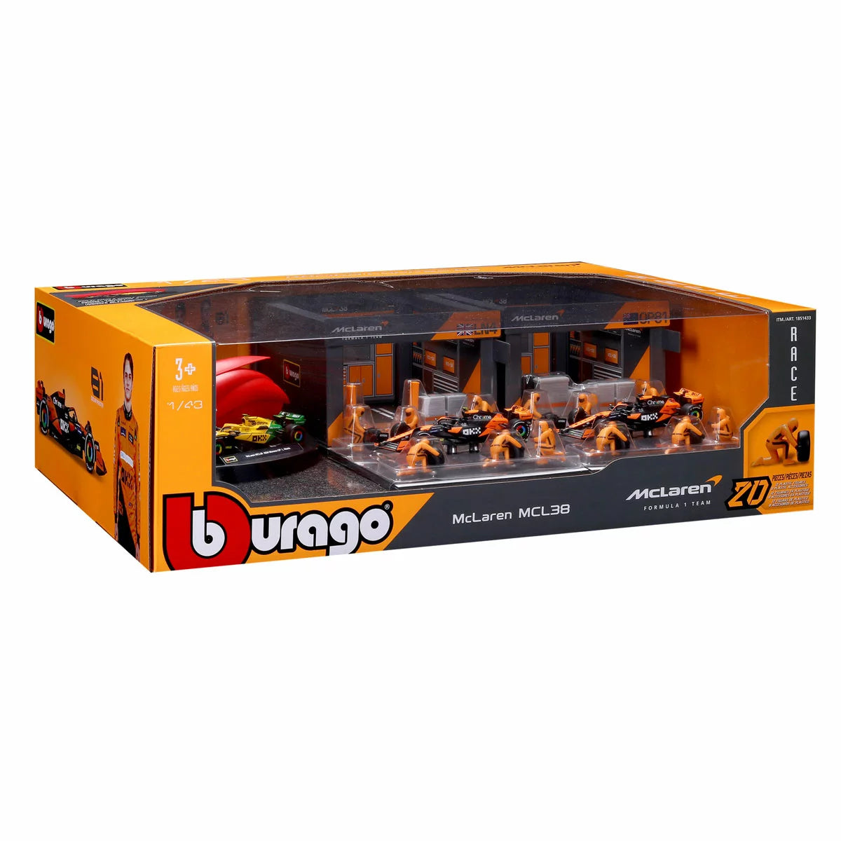 BURAGO - Ensemble d'Écurie de Formule 1-paddock-bundle-formula-costco-1851433-mclaren-orange-2