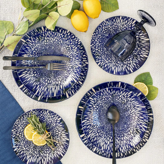 MESA CERAMICS - Service de Vaisselle de 12 Pièces Pacifica Blue *Boite Ouverte*-dinnerware-set-piece-costco-1881165-blue-bleu