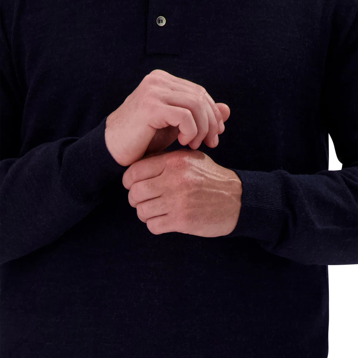 MODERN ENGLISH - Polo à Manches Longues en Laine Mérinos pour Homme-Mens-Long-Sleeve-Merino-Wool-Polo-Sweater-Bleu-Marine-Blue-Navy-1938388-1942606