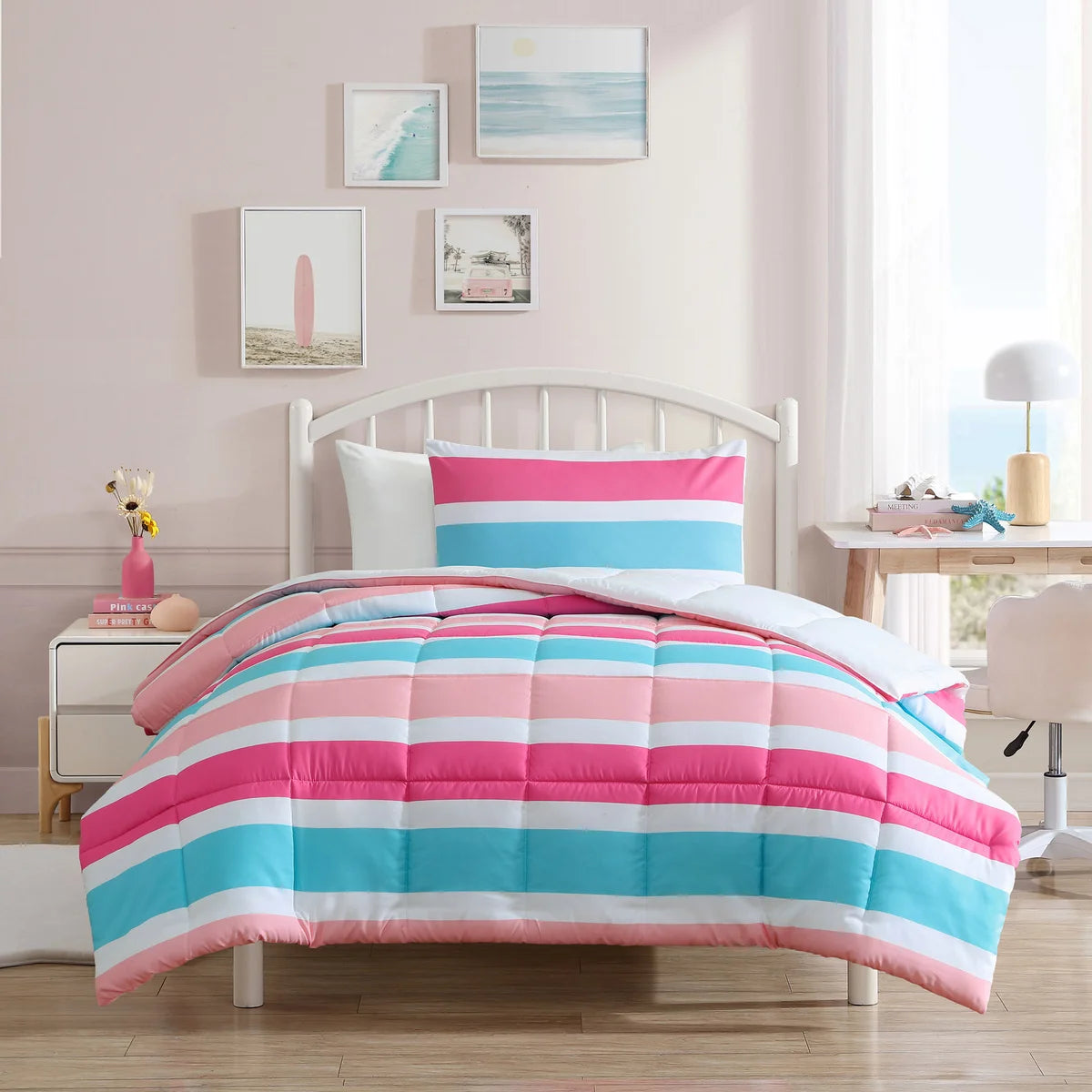 NAUTICA - Ensemble de Douillette 2 Pièces-twin-comforter-set-piece-lit-simple-costco-1706584-rose-pink-5