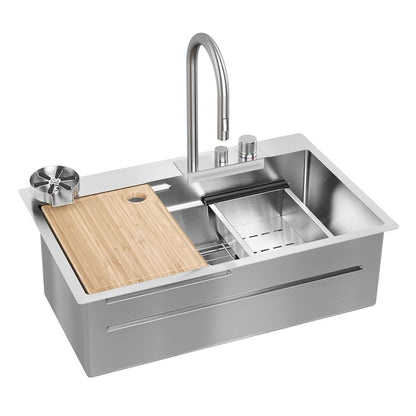ARTIKA - Ensemble d'Évier à Cuve Simple en Acier Inoxydable avec Robinet et Accessoires NeoFlow-stainless-steel-single-bowl-sink-and-faucet-kit-work-centre-centre-de-travail-cuisine-kitchen-costco-1960832-6