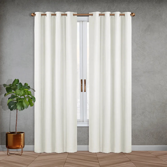 SUN+BLK - Ensemble de 2 Rideaux Totalement Obscurcissant Nantes-blackout-total-curtain-panel-pair-costco-4595120-white-blanc