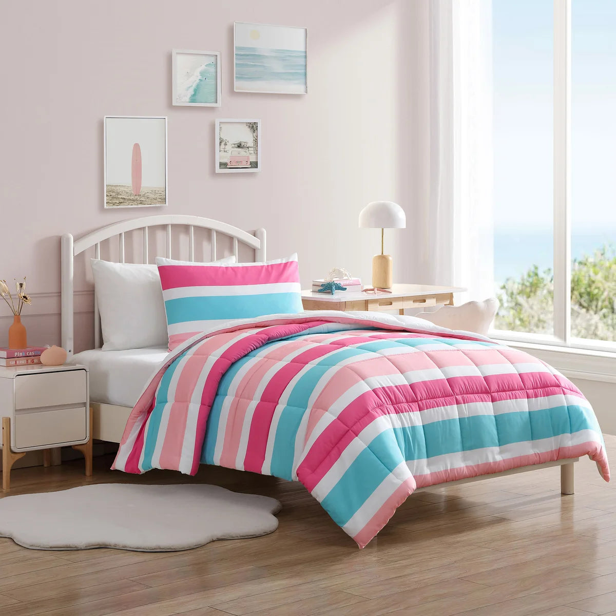 NAUTICA - Ensemble de Douillette 2 Pièces-twin-comforter-set-piece-lit-simple-costco-1706584-rose-pink-6
