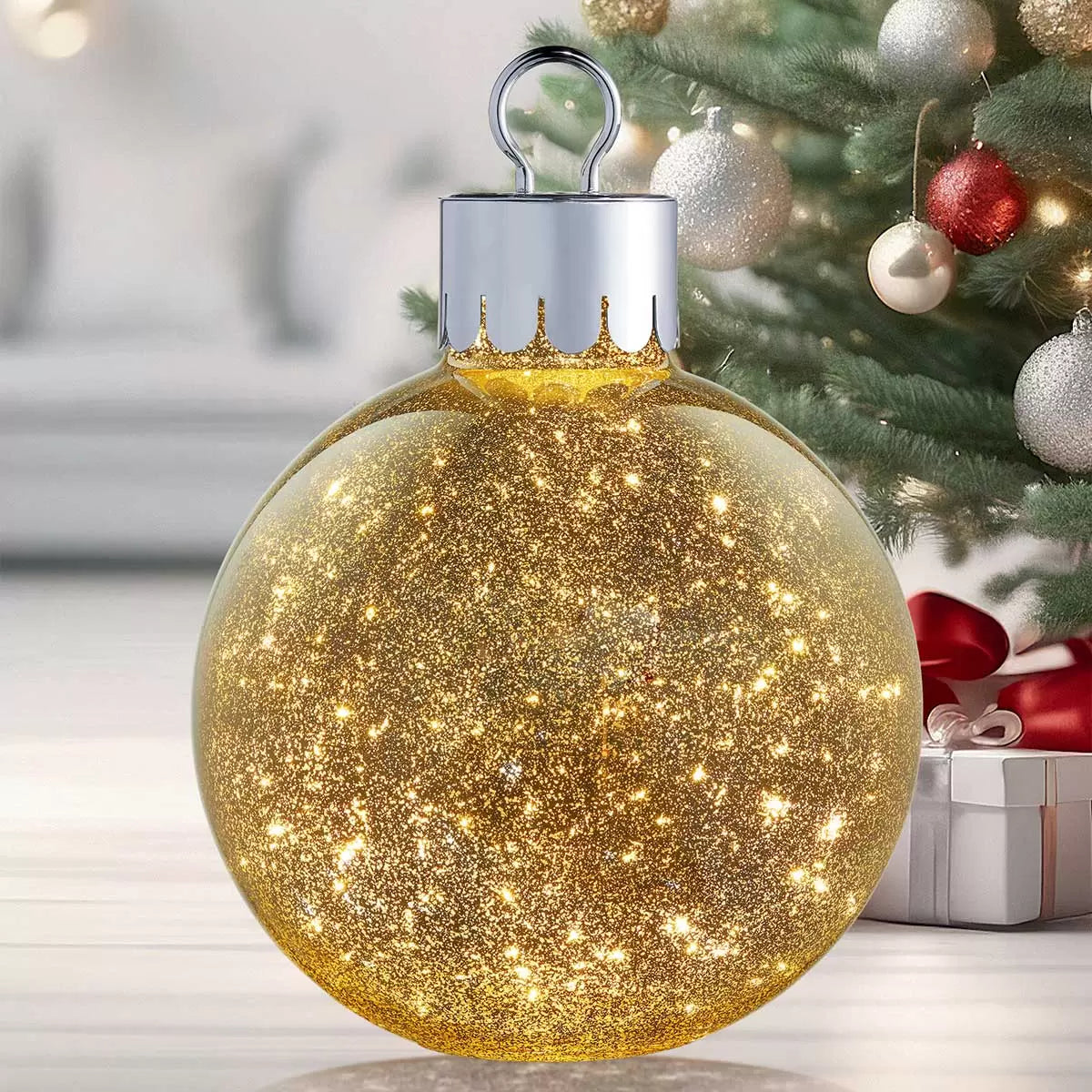 Décor d'Ornement Surdimensionné en Verre à Del-glass-oversized-ornament-with-led-costco-1784878-or-gold-4
