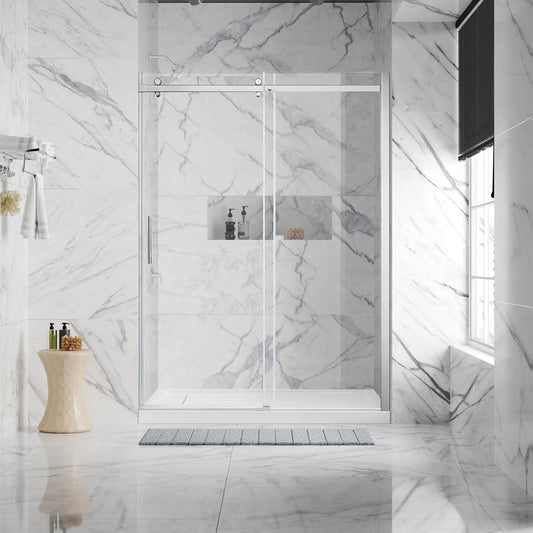 OVE - Porte et Base de Douche Elias-shower-door-&-base-kit-ensemble-costco-1838637-chrome
