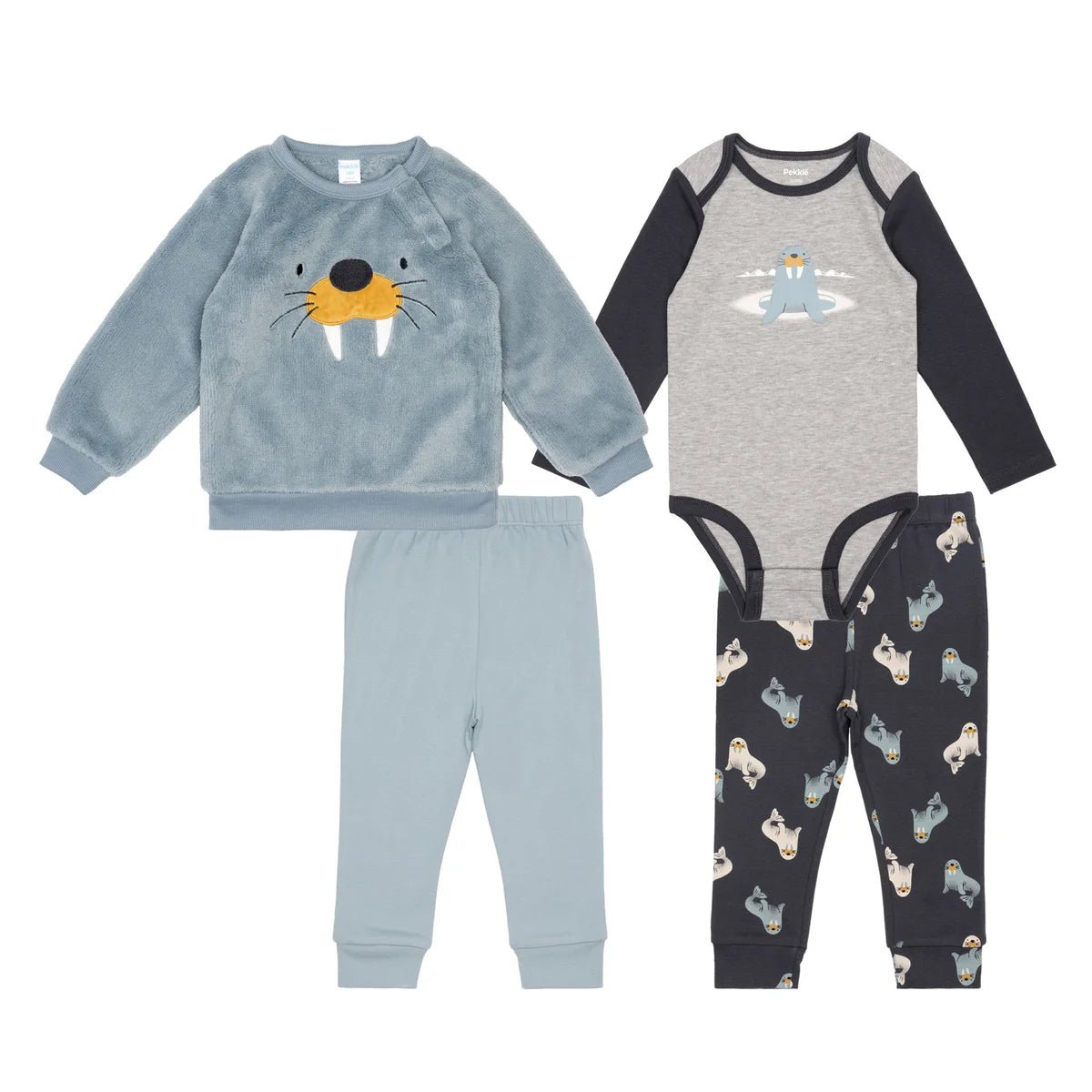 PEKKLE - Ensemble 4 Pièces pour Enfant-Bébé-Kids-Baby-4-piece-Set-Gris-Grey-2220920-1933885