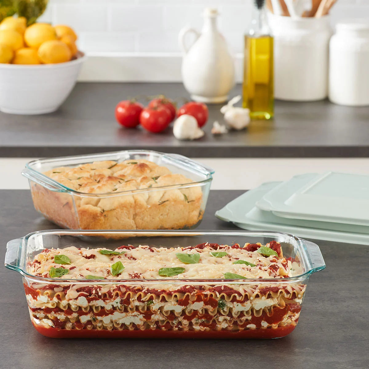 PYREX Set of Deep Glass Dishes with Lids – Liquidation125Plus