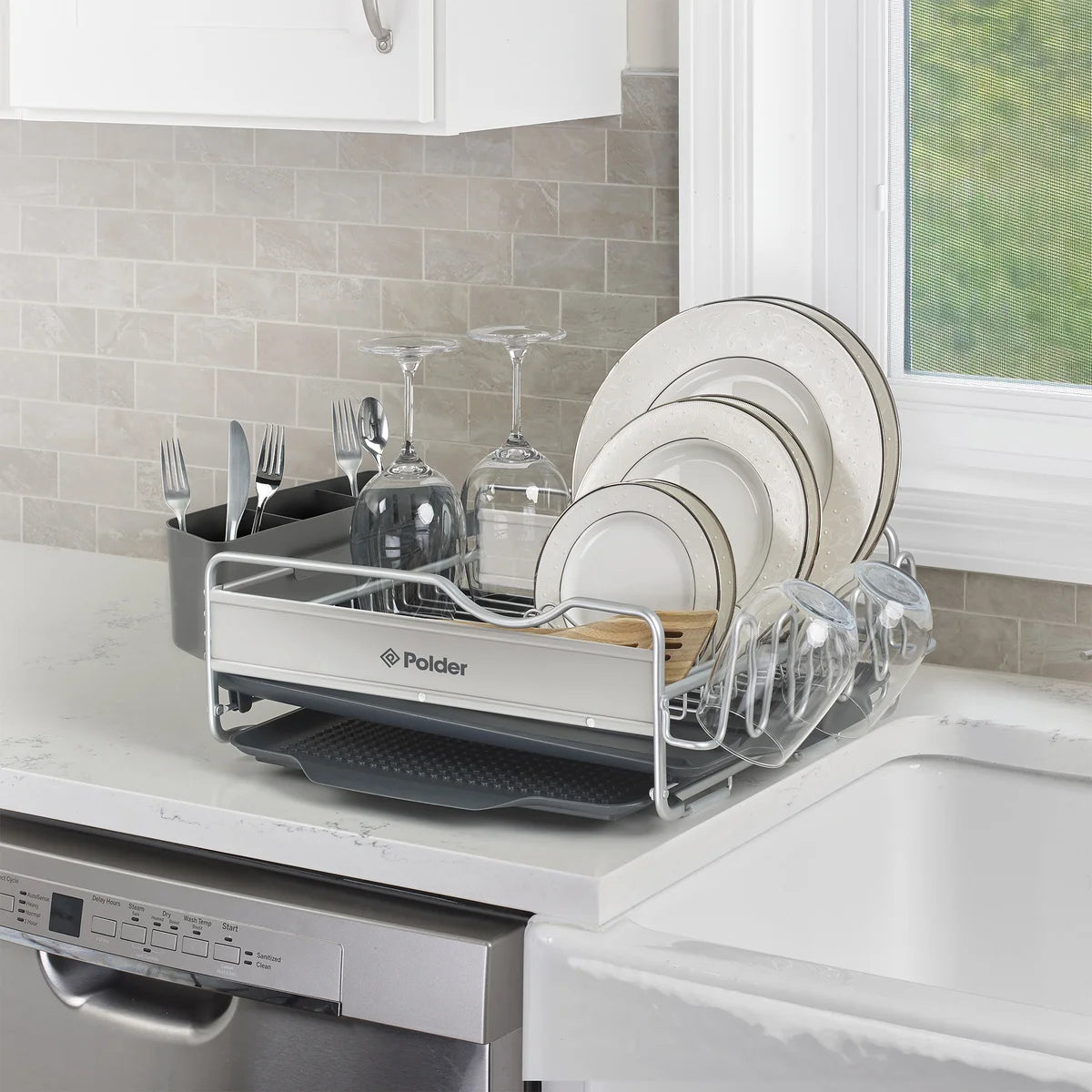 POLDER - Égouttoir à Vaisselle de 4 Pièces Avantage Aluminium-piece-dish-rack-advantage-aluminum-costco-1966478-5