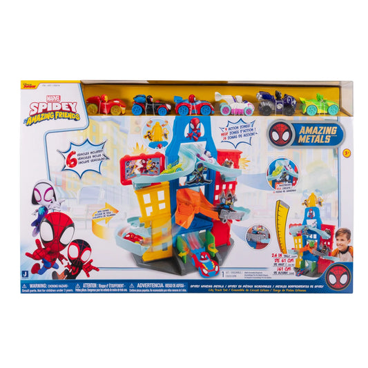 JAZWARES - Spidey et Ses Amis Extraordinaires Ensemble de Circuit Urbain Spidey en Métaux Incroyables-spidey-amazing-metals-city-track-set-costco-1785018