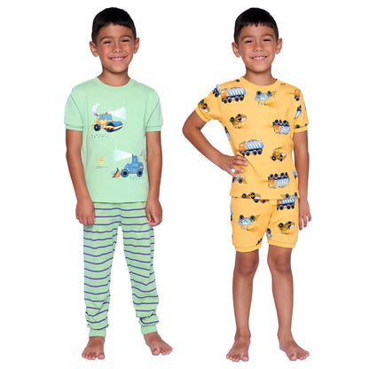 PEKKLE - Ensemble de Pyjama 4 Pièces pour Enfant-KID'S-4-PIECE-PAJAMA-SET-COSTCO-2612413-camions-trucks