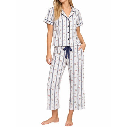 P.J. SALVAGE - Ensemble pyjama pour femme blanc et fleuri | P.J. SALVAGE - Women's white and flower pyjama set