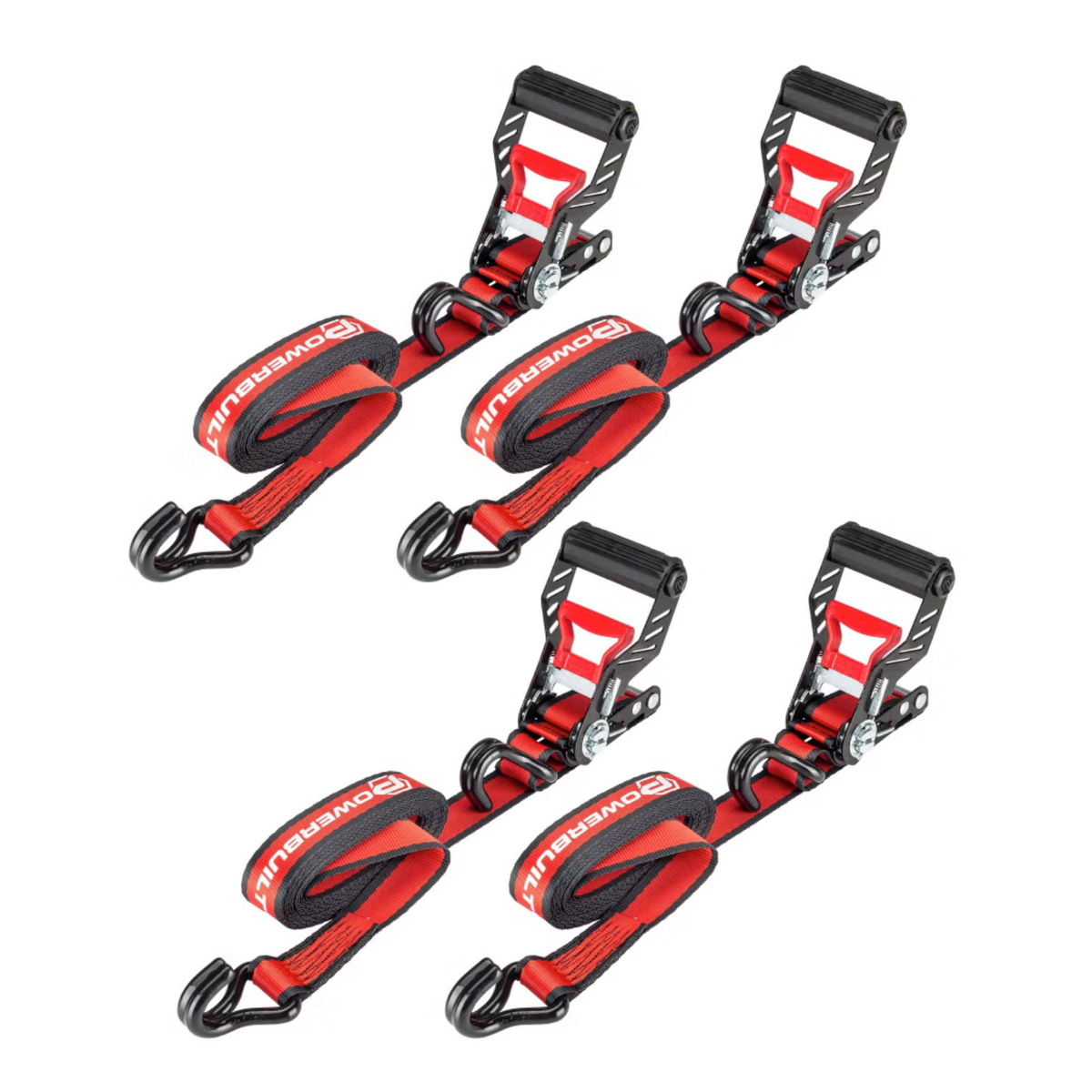 POWERBUILT - Ensemble de Tendeurs d'Arrimage à Cliquet de 4 Pièces | Powerbuilt 4 piece Ratchet tie down set - 1947198