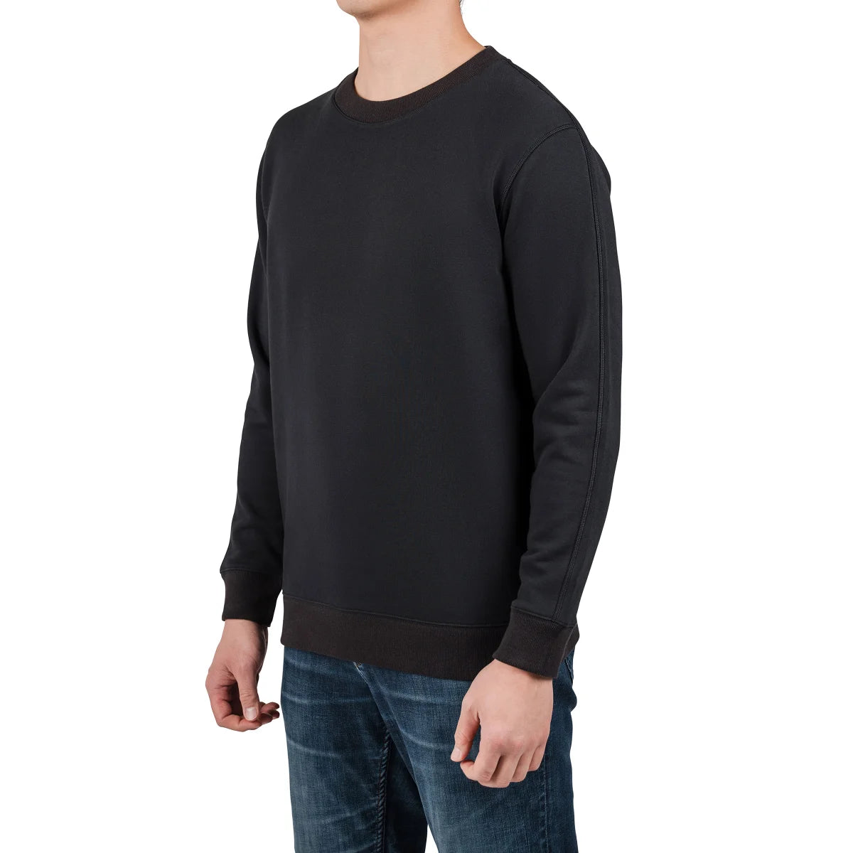 ROUGH DRESS - Chandail pour Homme-Mens-French-Terry-Crewneck-Noir-Black-1910015-1934623