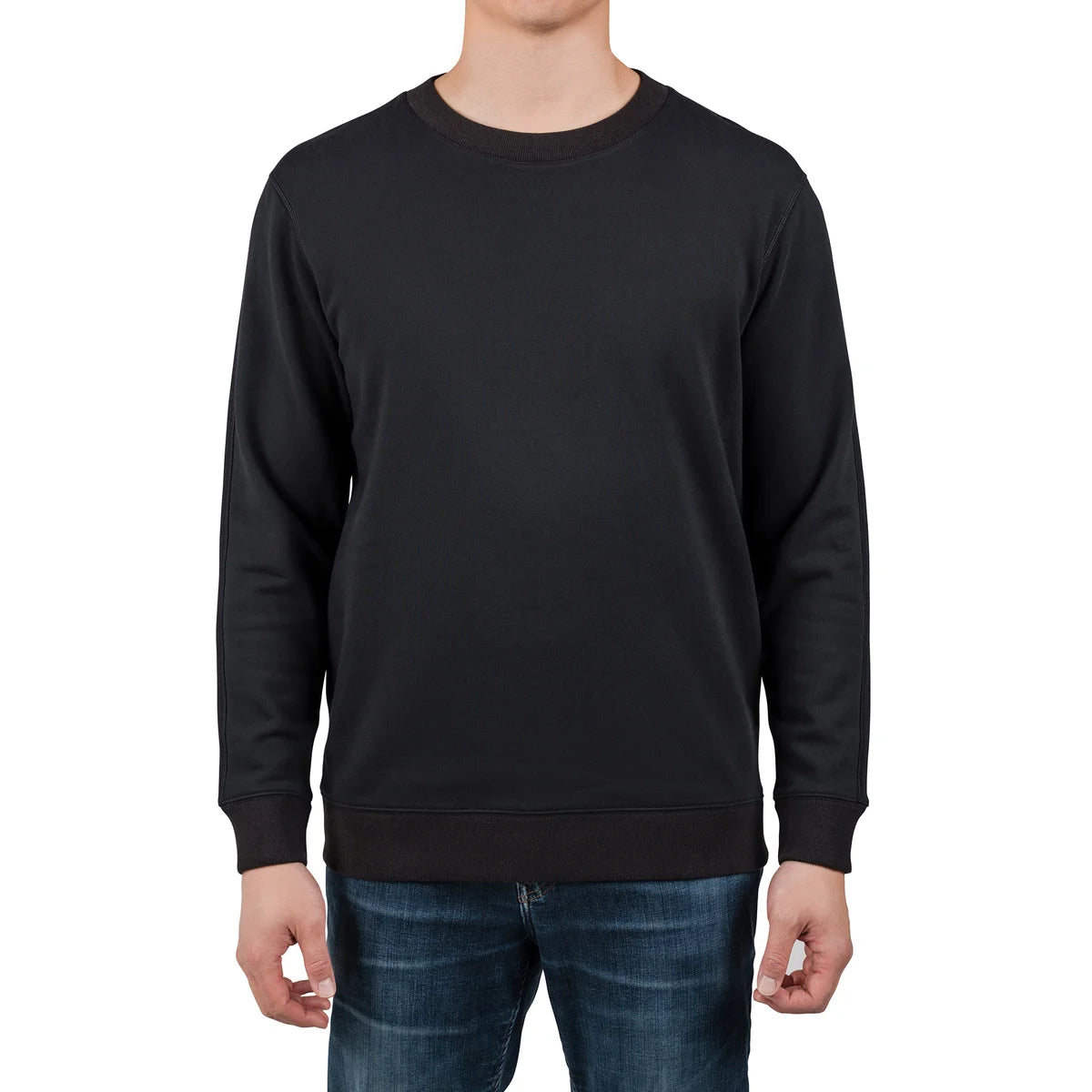 ROUGH DRESS - Chandail pour Homme-Mens-French-Terry-Crewneck-Noir-Black-1910015-1934623