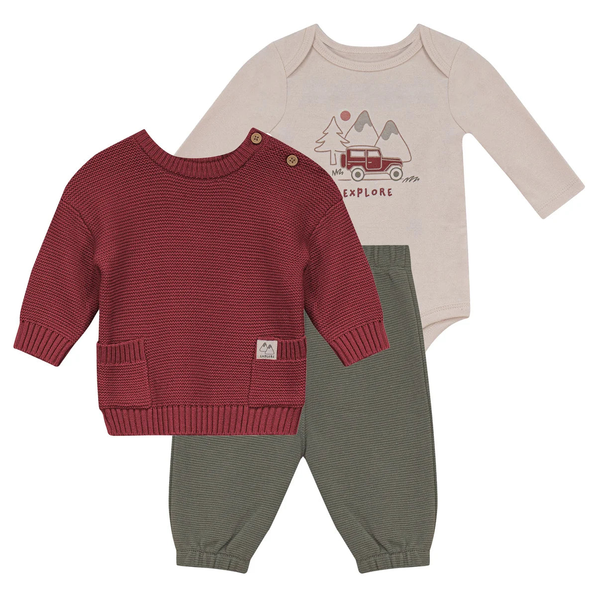 ROCOCO - Ensemble 3 Pièces pour Garçon-Boys-3-Piece-Set-Vert-Rouge-Green-Red-2414444-1926347