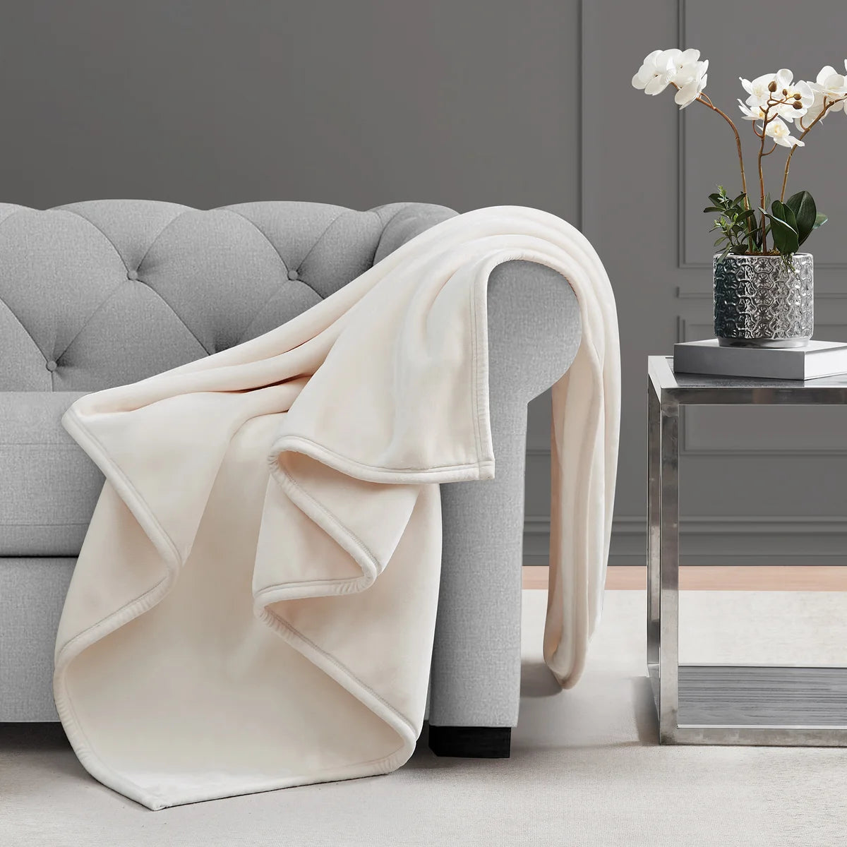 ROYAL VELVET - Jeté en Peluche-plush-throw-costco-1796305-ivoire-ivory-crème-cream-5